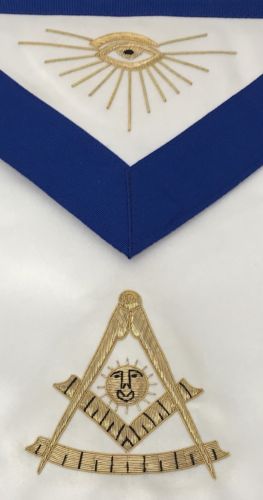 Past Master Apron, close-up of the embroidered emblem