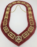 Royal Arch Officer Collar Gold Tone with Red Backing