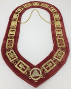 Royal Arch Officer Collar Gold Tone with Red Backing