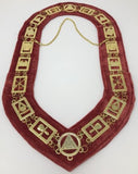 Royal Arch Office Collar Gold Tone with Red Backing