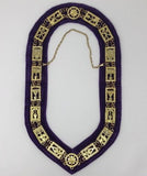 Royal & Select Mason Officer Collar Gold Tone with Purple Backing