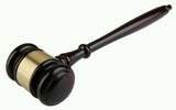 Freemason Principal Officer Sound Block & Gavel with band in Gold Tone