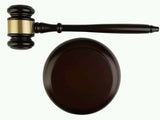 Freemason Principal Officer Sound Block & Gavel with band in Gold Tone