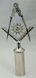 Freemason Masonic Senior Deacon Pole Topper in Silver Tone