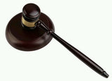 Freemason Principal Officer Sound Block & Gavel with band in Gold Tone