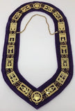 Royal & Select Mason Officer Collar Gold Tone with Purple Backing