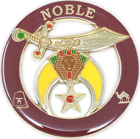 Shriners Noble Cut Out Car Emblem in Brown