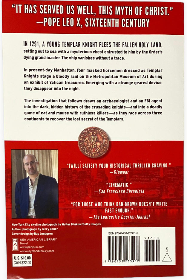 The Last Templar book, back cover