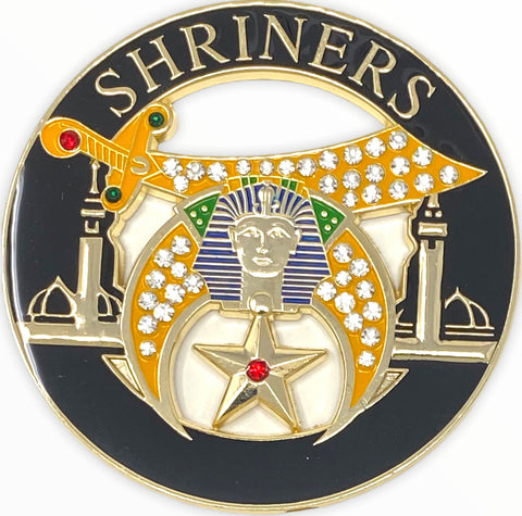 Shriners Black Jeweled Cut-Out Car Emblem