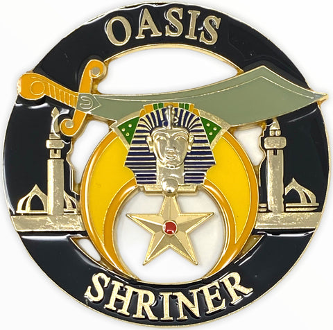 Shriners Oasis Cut Out Car Emblem in Black