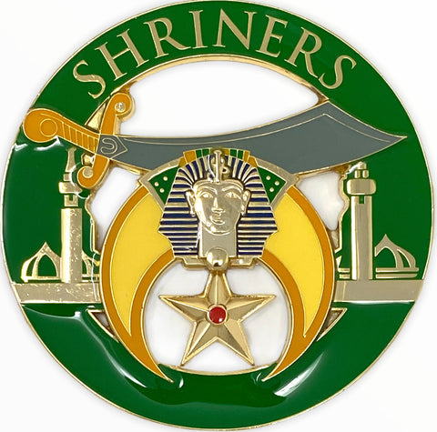 Shriners Green Cut-Out Car Emblem