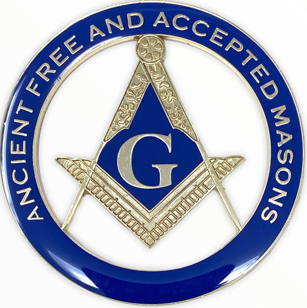 Freemason Past Master Cut-Out Car Emblem - Chrome Badge