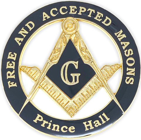 Prince Hall Affiliated Masonic Car Emblem in Black