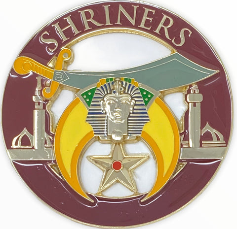 Shriners Brown Cut Out Car Emblem