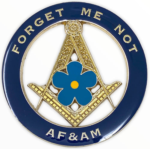 Ancient Free and Accepted Masons Forget Me Car Emblem