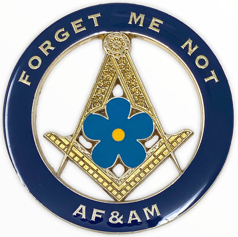 Ancient Free and Aceepted Masons Forget Me Car Emblem