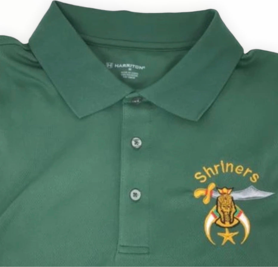 Shriner Moisture Wicking Green Polo Shirt