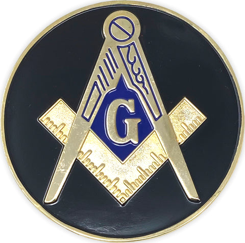 Freemason Black with Blue Center Car Emblem