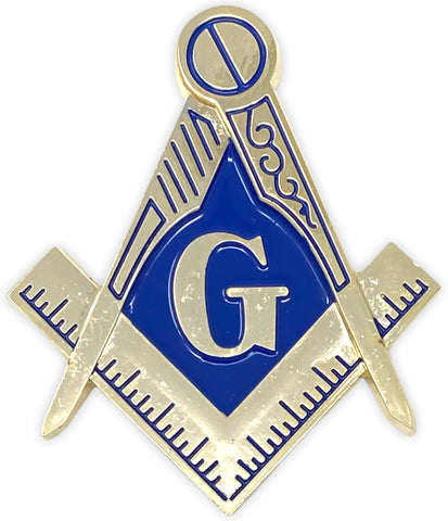 Freemason Gold and Blue Cut-Out Car Emblem