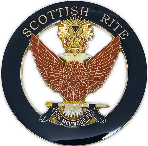 Scottish Rite 33rd Degree Wings Up Car Emblem