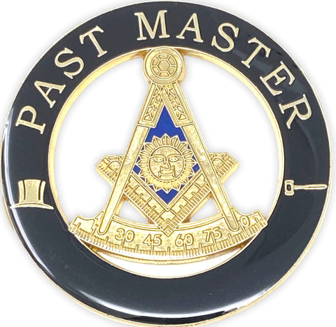 Past Master Cut-Out Car Emblem with Square in Black