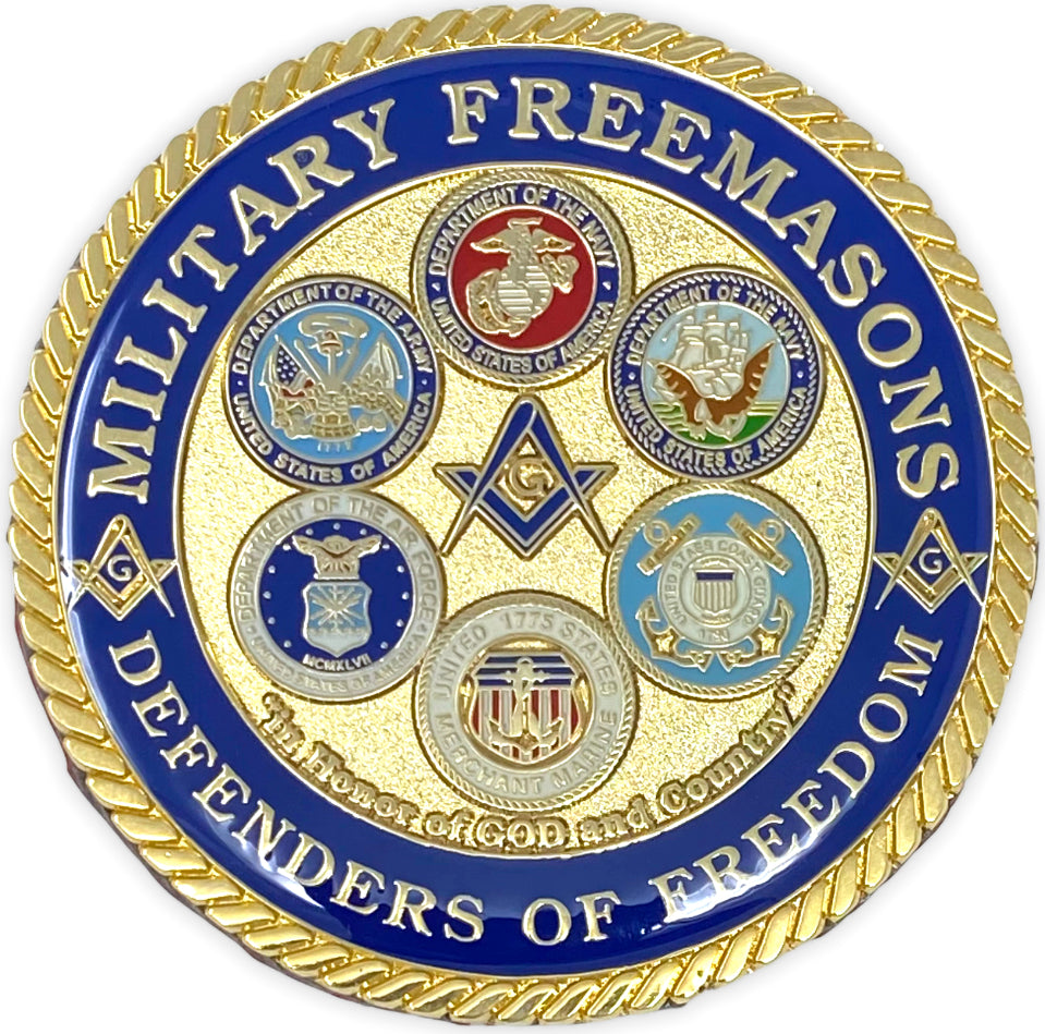 Military Freemasons Defenders of Freedom Car Emblem