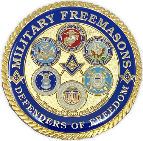 Military Freemasons Defenders of Freedom Car Emblem