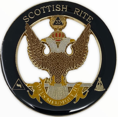 Scottish Rite 33rd Degree Wings Up Cut Out Car Emblem