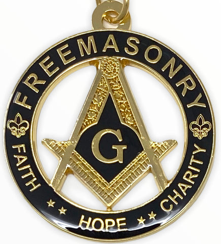 Freemason Faith, Hope, Charity Key Chain in Black & Gold – Mason Square ...