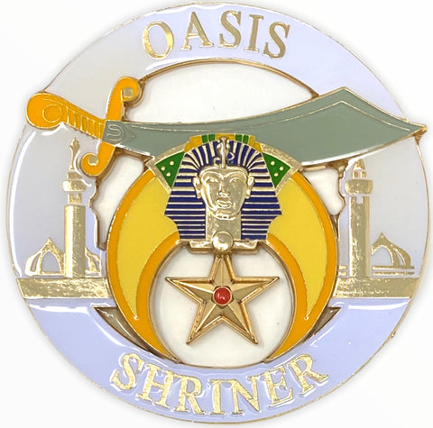 Shriners Oasis Cut Out Car Emblem in White