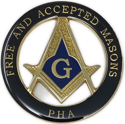 Freemason Prince Hall Affiliated Masonic Car Emblem In Black