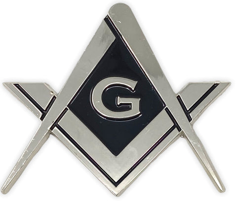 Freemason Silver and Black Cut-Out Car Emblem