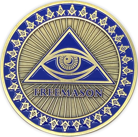 thumbnail image 2 of Masonic All Seeing Eye Car Emblem - 4 Inch Aluminum Auto Badge With Adhesive Back 2 of 14