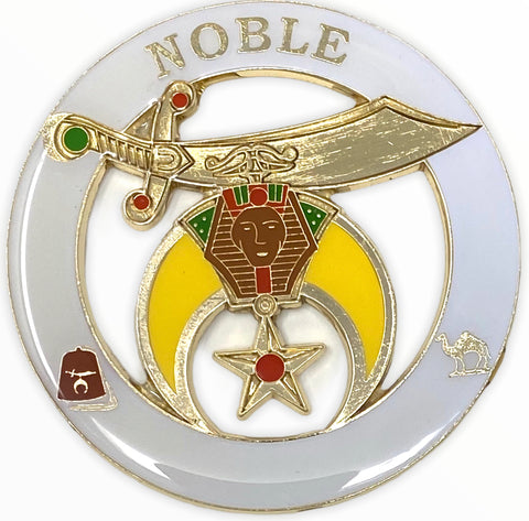 Shriners Noble Cut Out Car Emblem in White