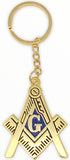 Freemason Masonic Square and Compass Key Chain