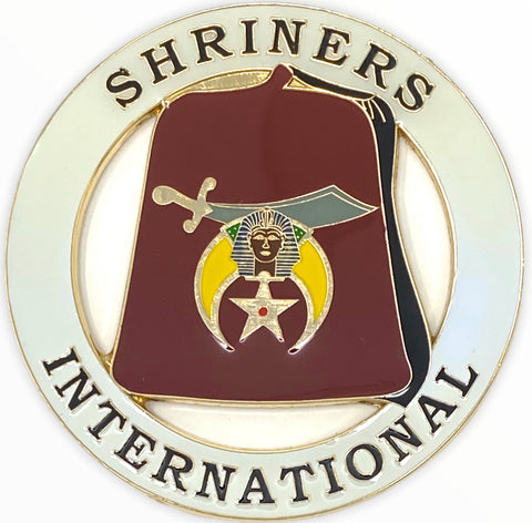 Shriners International Cut Out Car Emblem in White