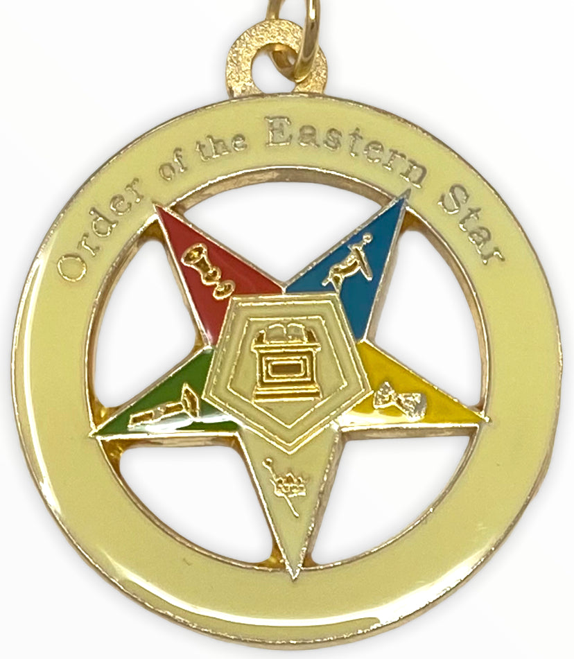 Order of Eastern Star Cut-Out Key Chain, close-up of the emblem