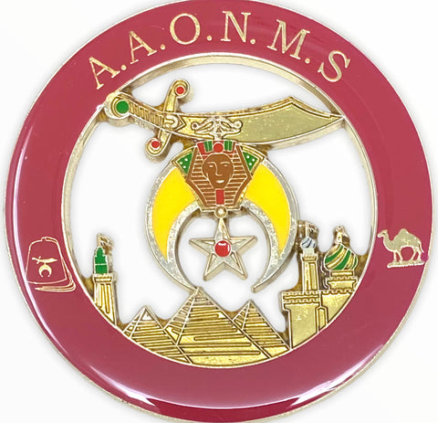 Shriner AAONMS Maroon Cut Out Car Emblem